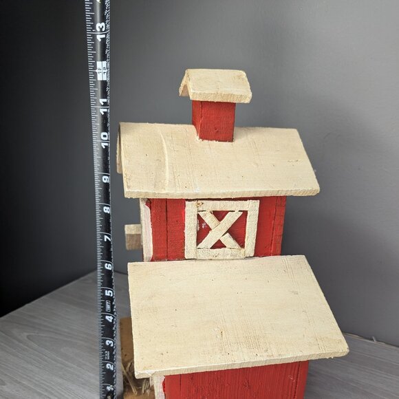 Vintage 1998 Garden Gate Designs Red & White Wood Barn Birdhouse Never Used 12" - Picture 12 of 12